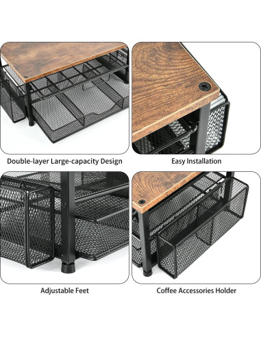 Organizador de K Cup Spacrea con 2 Cajones Deslizantes