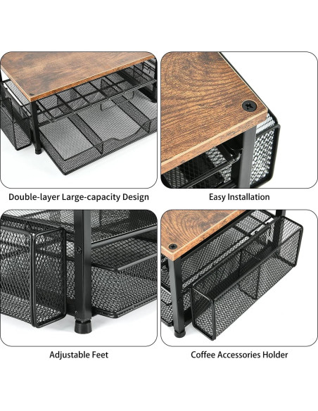 Organizador de K Cup Spacrea con 2 Cajones Deslizantes