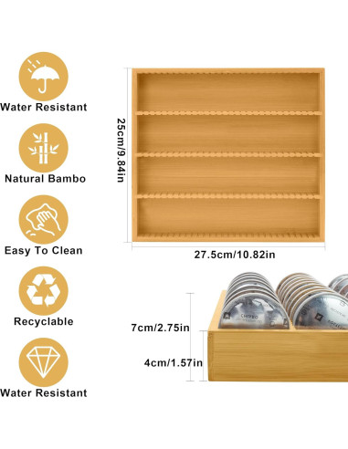 Soporte de Almacenamiento de Cápsulas de Café MinBoo de Bambú