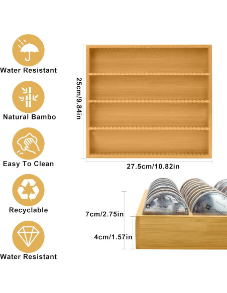 Soporte de Almacenamiento de Cápsulas de Café MinBoo de Bambú