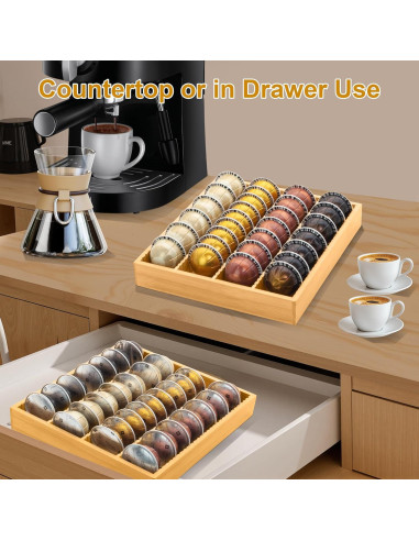 Soporte de Almacenamiento de Cápsulas de Café MinBoo de Bambú