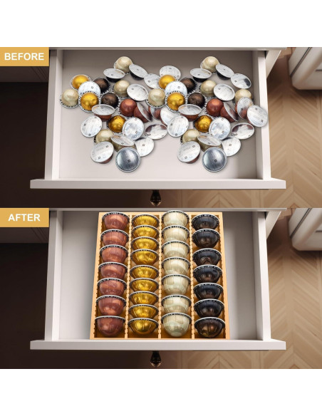 Soporte de Almacenamiento de Cápsulas de Café MinBoo de Bambú