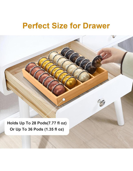 Soporte de Almacenamiento de Cápsulas de Café MinBoo de Bambú