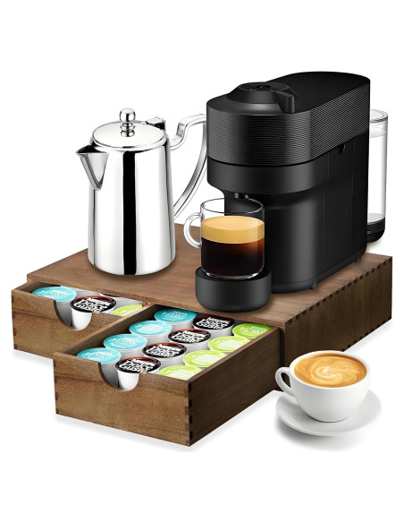 Caja de Almacenamiento de Cápsulas de Café de Madera Yeahjiae - 30 Cápsulas
