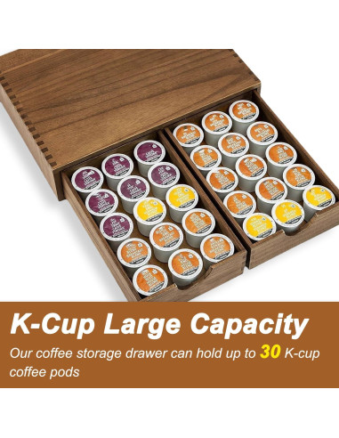 Caja de Almacenamiento de Cápsulas de Café de Madera Yeahjiae - 30 Cápsulas