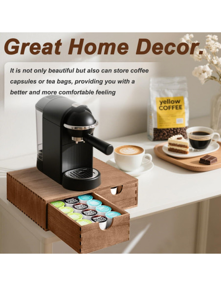 Caja de Almacenamiento de Cápsulas de Café de Madera Yeahjiae - 30 Cápsulas