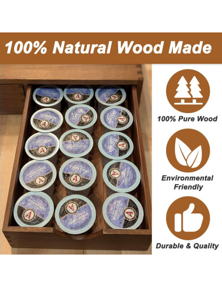 Caja de Almacenamiento de Cápsulas de Café de Madera Yeahjiae - 30 Cápsulas