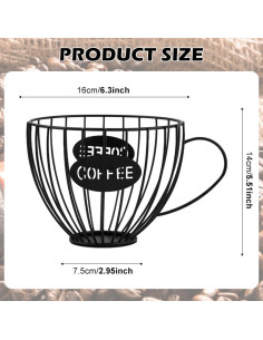 Soporte para Cápsulas de Café QWLWBU Negro 16x7.5x14cm 2
