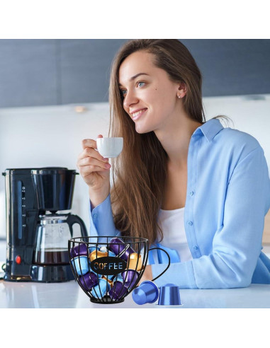 Soporte para Cápsulas de Café QWLWBU Negro 16x7.5x14cm