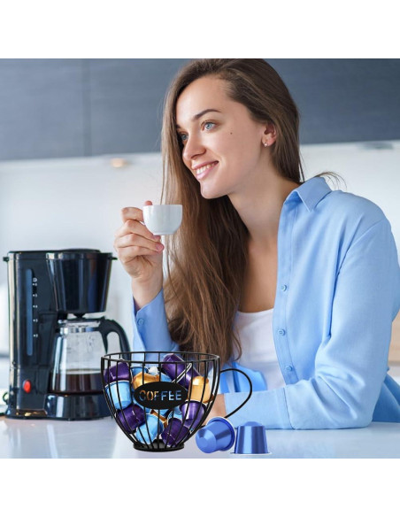 Soporte para Cápsulas de Café QWLWBU Negro 16x7.5x14cm