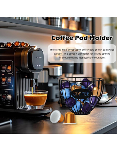 Soporte para Cápsulas de Café QWLWBU Negro 16x7.5x14cm