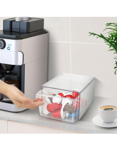 Cajones Apilables para Cápsulas de Café AUOIKK 2 Pack Acrílico 2