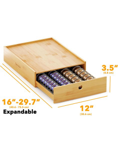 Soporte de Cápsulas de Café SpaceAid de Bambú Natural para Nespresso Vertuo - Organizador para 40 Grandes o 56 Pequeñas 2