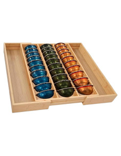 Soporte Organizador de Cápsulas de Café Bambú MAGIC BAMBOO 7 Cajones