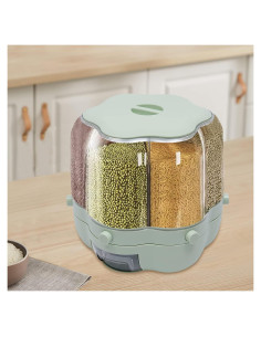 Contenedor de Almacenamiento de Granos OKayea 6 Compartimentos