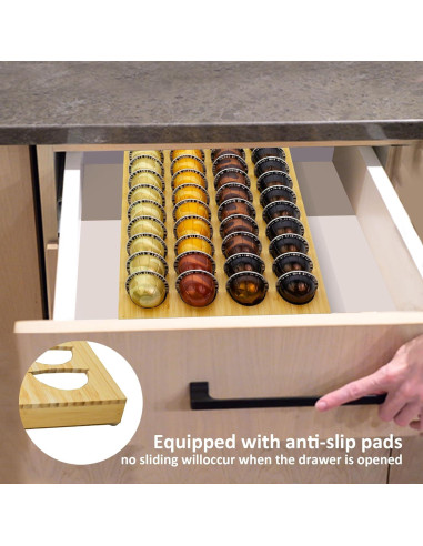 Bandeja de Almacenamiento para Cápsulas de Café MinBoo 48 Unidades