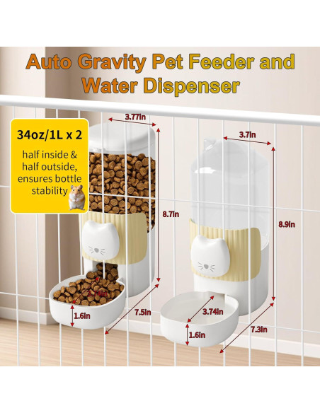 Comedero Automático y Dispensador de Agua SUPERPAWS para Conejos