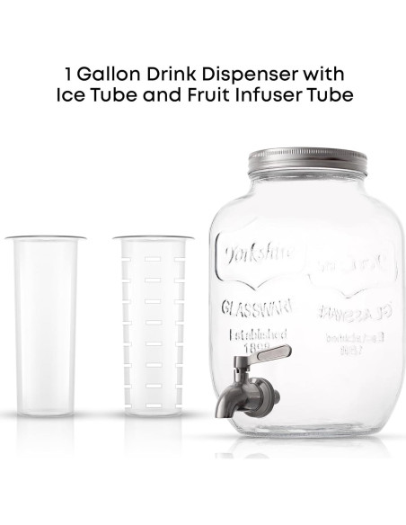Dispensador de Bebidas JoyJolt 3.78L Vidrio con Grifo Acero Dispensador de Bebidas JoyJolt 3.78L Vidrio con Grifo Acero