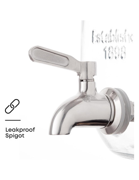 Dispensador de Bebidas JoyJolt 3.78L Vidrio con Grifo Acero Dispensador de Bebidas JoyJolt 3.78L Vidrio con Grifo Acero