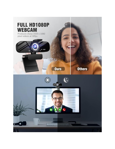 Cámara Web Full HD 1080p Gohero con Micrófono y Trípode