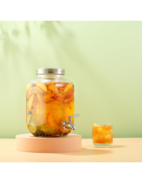 Dispensador de Bebidas JoyJolt 3.78L Vidrio con Grifo Acero Dispensador de Bebidas JoyJolt 3.78L Vidrio con Grifo Acero