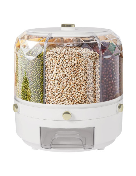 Dispensador de Arroz y Granos QWNBG 6 Rejillas 25x25 cm