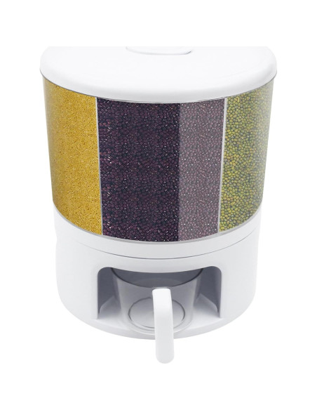 Dispensador de Granos Rotatorio 360 POIOKLJRE 11kg Blanco