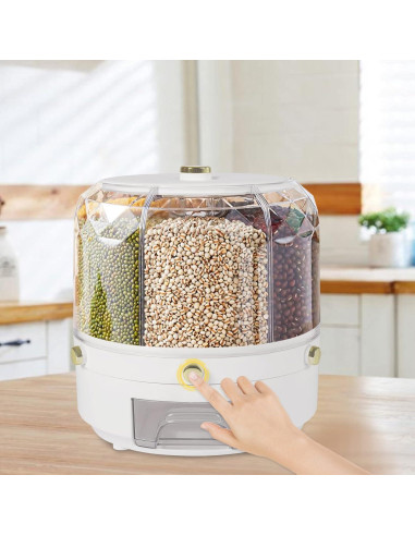 Dispensador de Arroz y Granos QWNBG 6 Rejillas 25x25 cm