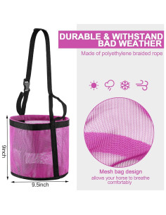 Bolsa de Alimentación para Caballos Sumind - 2 Pcs Rosa 2