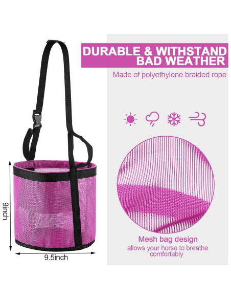 Bolsa de Alimentación para Caballos Sumind - 2 Pcs Rosa