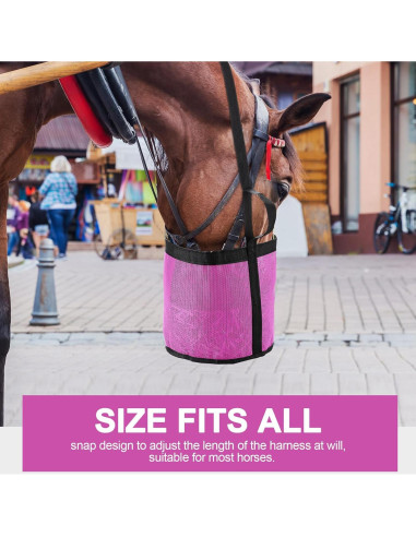 Bolsa de Alimentación para Caballos Sumind - 2 Pcs Rosa