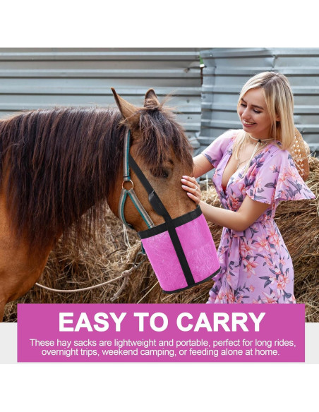 Bolsa de Alimentación para Caballos Sumind - 2 Pcs Rosa