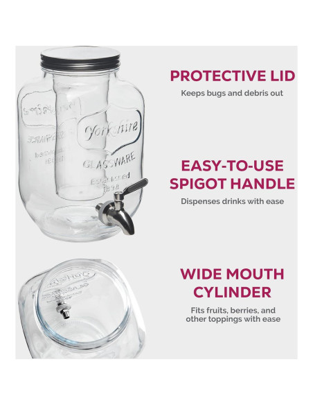 Dispensador de Bebidas de Vidrio BREFR 3.78L con Grifo Acero Dispensador de Bebidas de Vidrio BREFR 3.78L con Grifo Acero