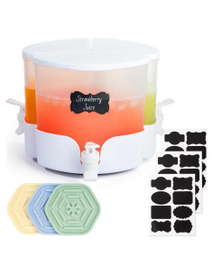 Dispensador de Bebidas Omoojee 4.2L 3 Grifos Rotatable 360