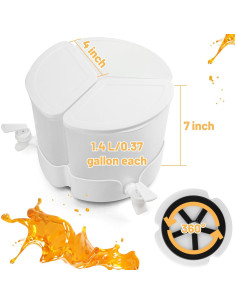 Dispensador de Bebidas Omoojee 4.2L 3 Grifos Rotatable 360 2