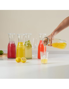 Jarras de vidrio KooK con tapa, juego de 3, 1.04 L 2