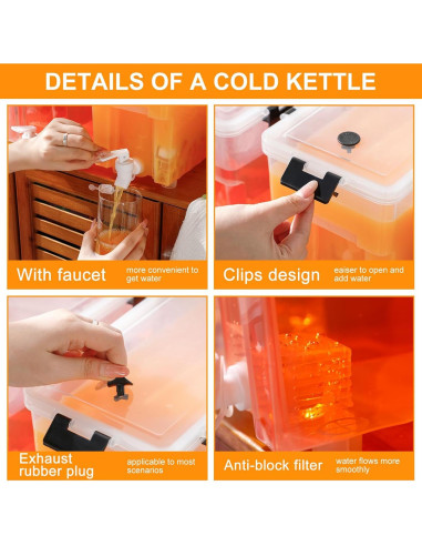 Dispensador de Bebidas Zhehao 5.7L con Grifo y Tapa - 3 Piezas