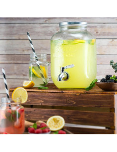 Dispensador de Bebidas de Vidrio KooK 3.78L con Grifo Inoxidable 2