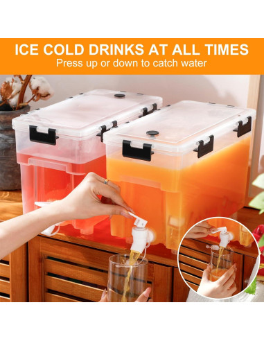 Dispensador de Bebidas Zhehao 5.7L con Grifo y Tapa - 3 Piezas