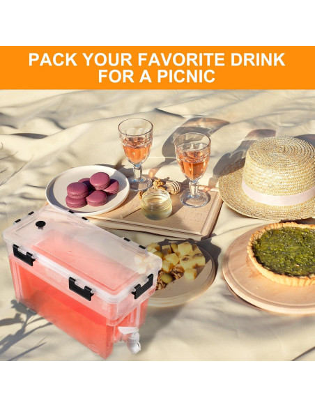 Dispensador de Bebidas Zhehao 5.7L con Grifo y Tapa - 3 Piezas