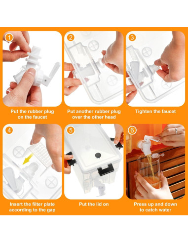 Dispensador de Bebidas Zhehao 5.7L con Grifo y Tapa - 3 Piezas