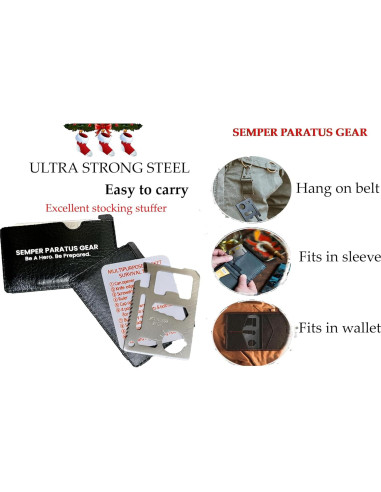 Tarjeta Multitool 14 en 1 Semper Paratus Gear - Kit Supervivencia