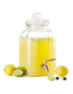 Dispensador de Bebidas KooK de Vidrio 4.73L con Grifo Inoxidable