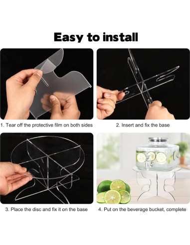 Soporte para Dispensador de Bebidas Acrílico KKONHII 19x19x11 cm