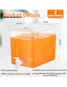 Dispensador de Bebidas Domensi 4 Pack 7.57L con Grifo y Filtro 2