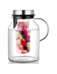 Jarra Infusora de Vidrio Hiware 2L con Tapa y Filtro