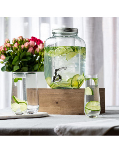 Dispensador de Agua de Vidrio Le'raze 3.8L con Grifo Acero Inoxidable