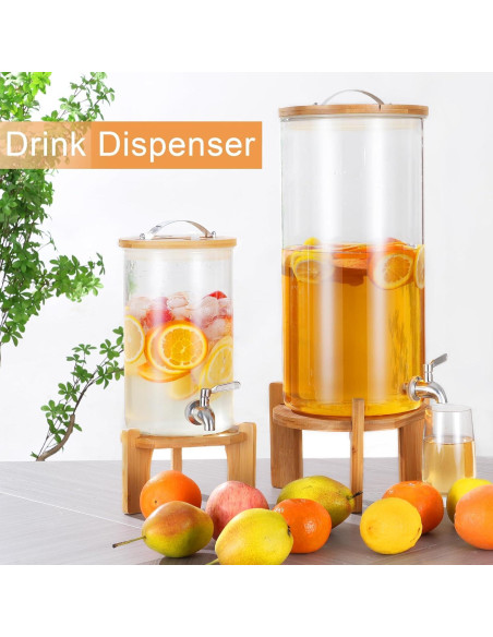 Dispensador de Bebidas OSXDOL 4.9L Vidrio con Grifo