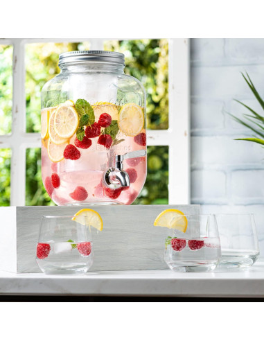 Dispensador de Agua de Vidrio Le'raze 3.8L con Grifo Acero Inoxidable