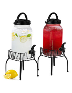 Dispensador de Bebidas Tanlade 3.8L con Soporte de Metal Negro